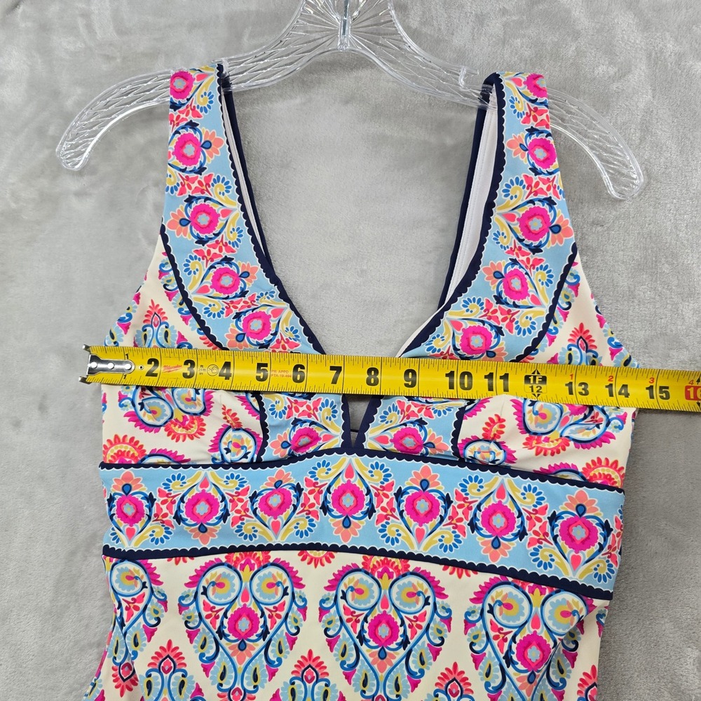 Boden Womens 8R One Piece Porto Swimsuit Paisley V-Neck Flora Stamp Boho - Picture 4 of 10